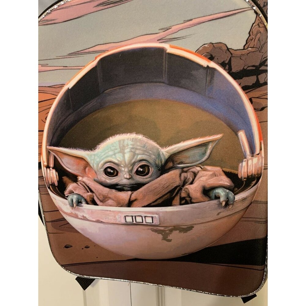 New Disney Star Wars Mandalorian Baby Yoda 18”kids Backpack The Force Is Strong